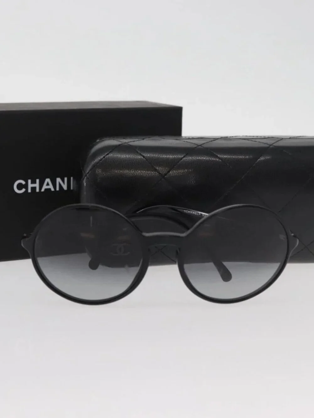 CHANEL Sunglasses plastic Black 5279-A CC Auth BA12282